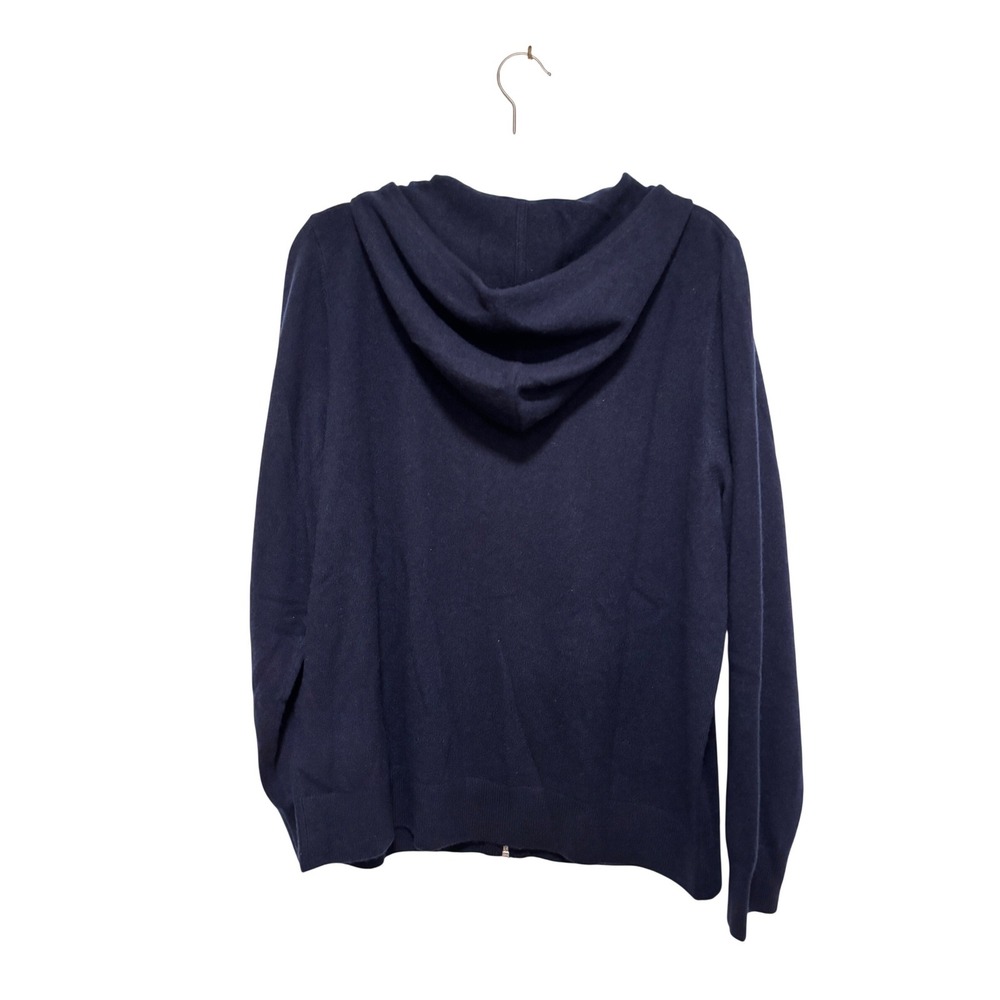NWT Quince Mongolian Cashmere Full Zip Hoodie True Navy Womens XL - Picture 2 of 4